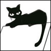 Slinky black cat avatar